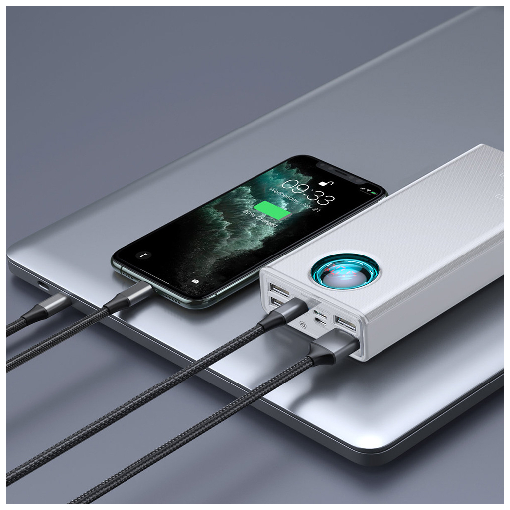 Батарея універсальна Baseus Amblight Digital Quick 30000mAh 65W, White (PPLG000102) - зображення 9