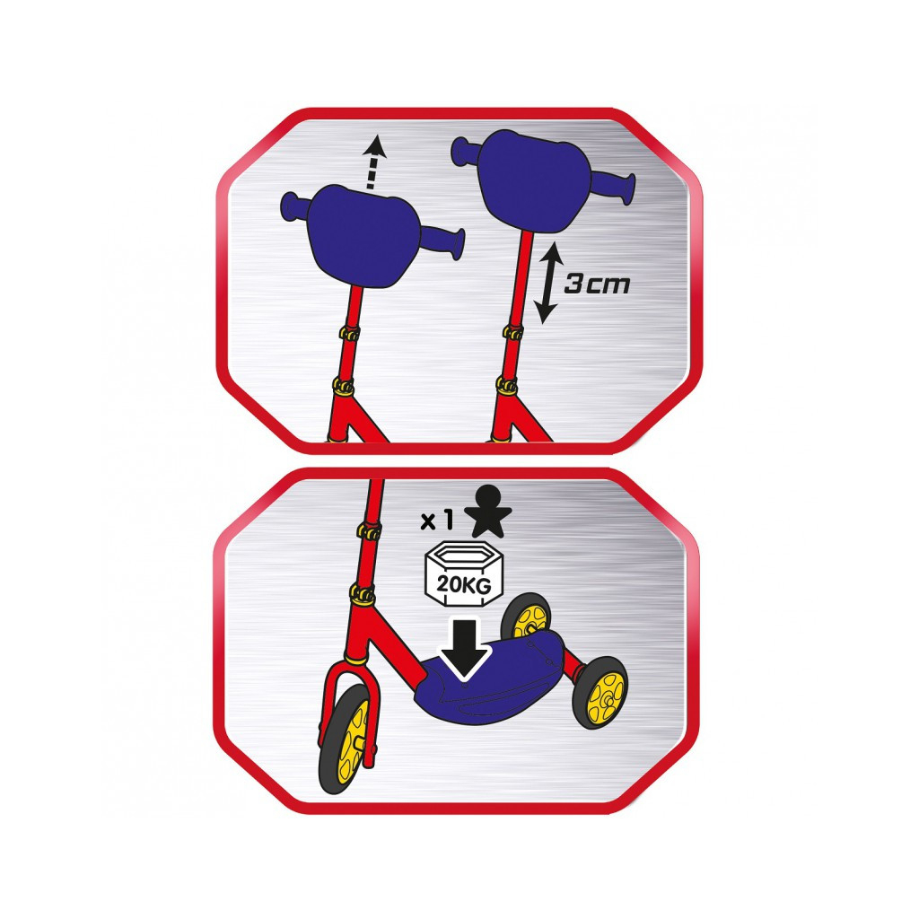 Самокат Smoby Toys Тачки з металевою рамою Триколісний (750114) - зображення 2