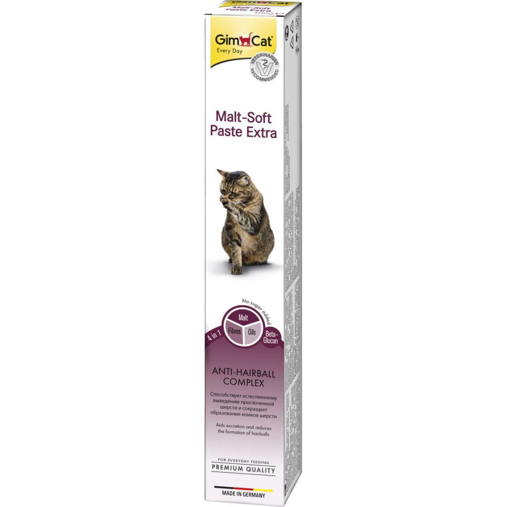 Паста для тварин GimCat Malt-Soft Extra для виведення шерсті 100 г (4002064407517/4002064407531) - зображення 1