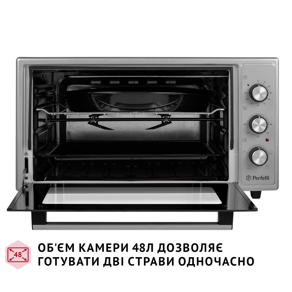 Електропіч Perfelli MIRAGE 48 GREY - зображення 2