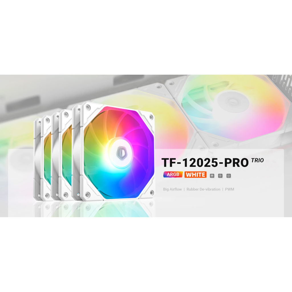 Кулер до корпусу ID-Cooling TF-12025-PRO ARGB TRIO WHITE - зображення 6