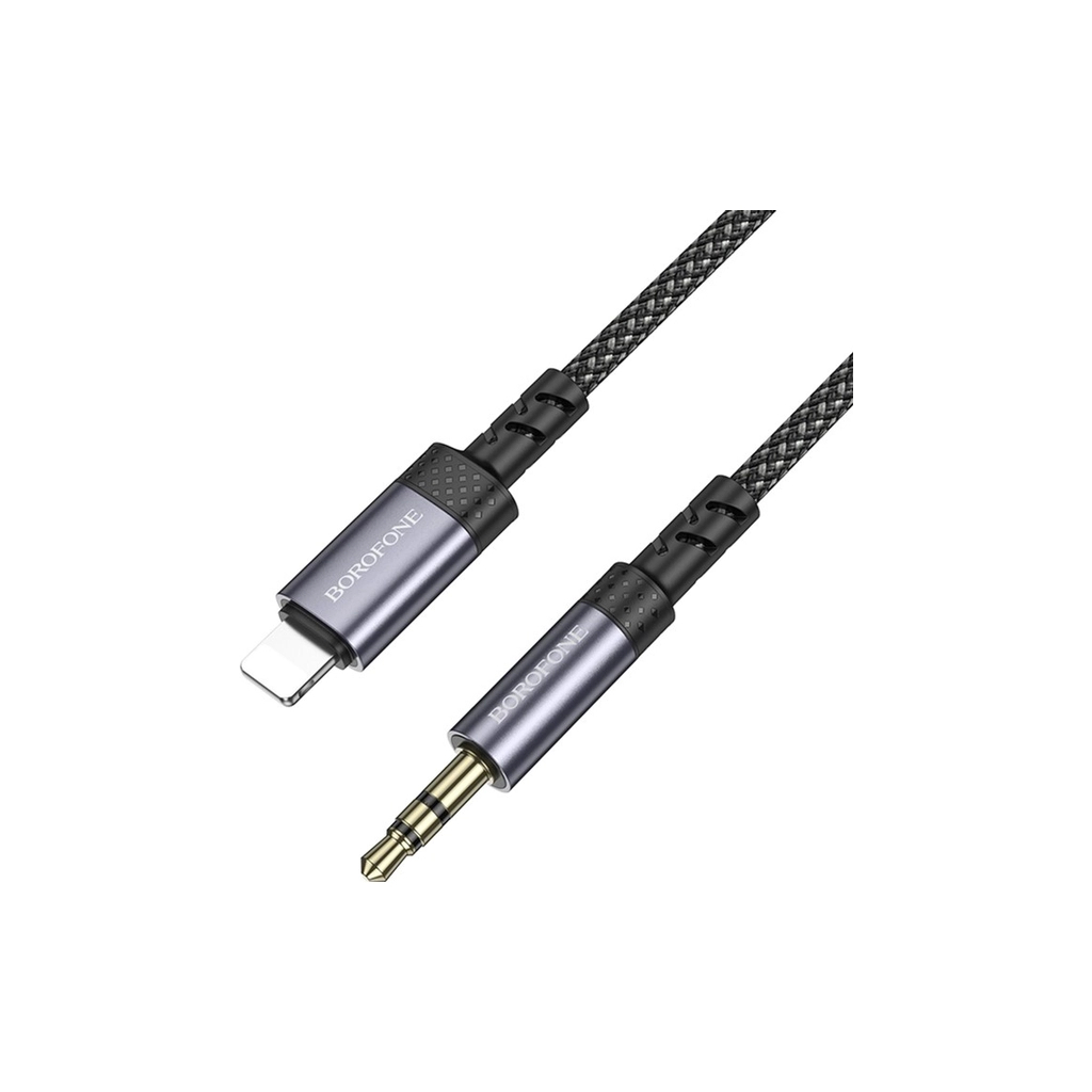 Кабель мультимедійний Lightning to 3.5mm M 1.0m grey BOROFONE (6941991118975) - изображение 6
