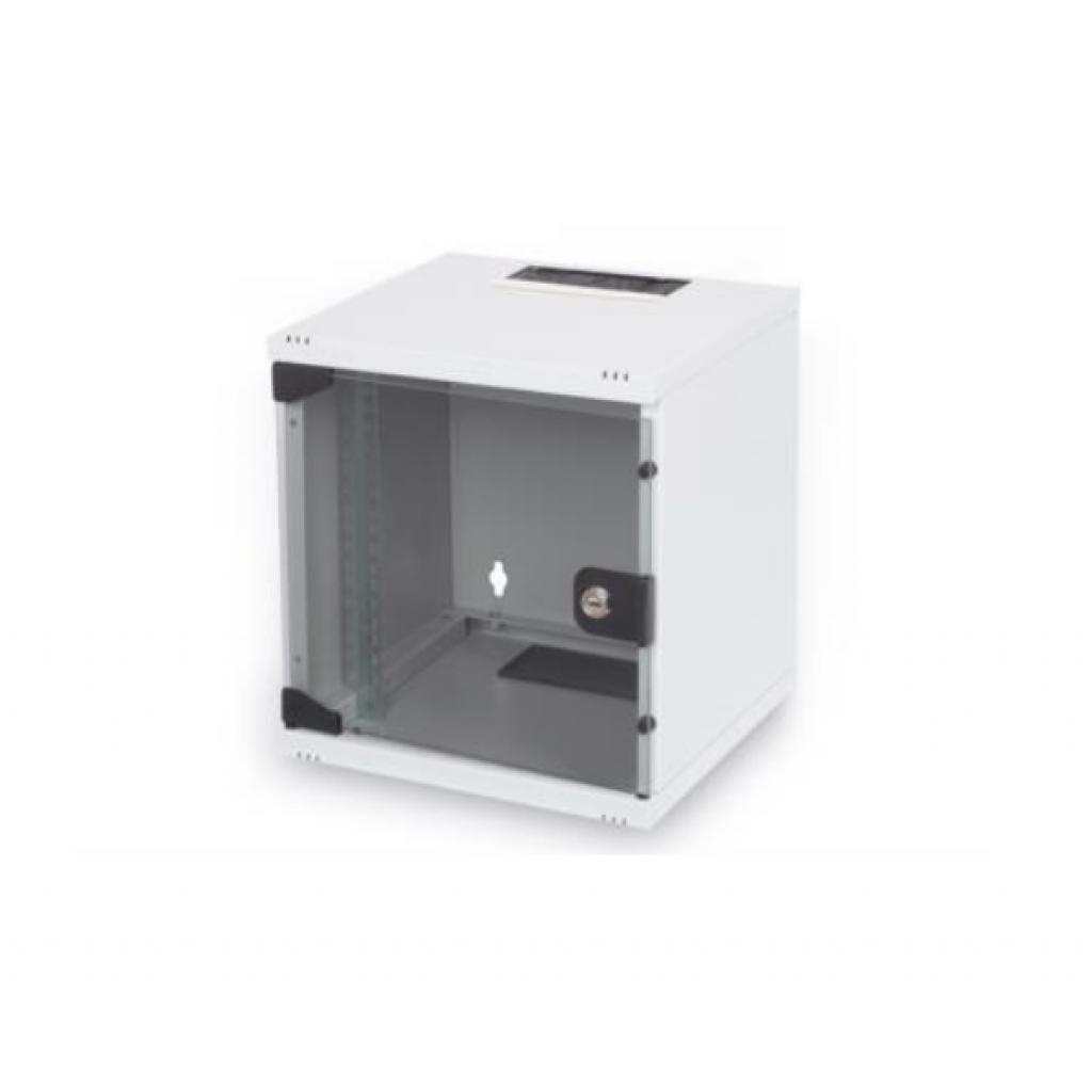 Шафа настінна Digitus 6U 10" 312x300, glass door, 30kg max, grey (DN-10-05U-1) - зображення 1