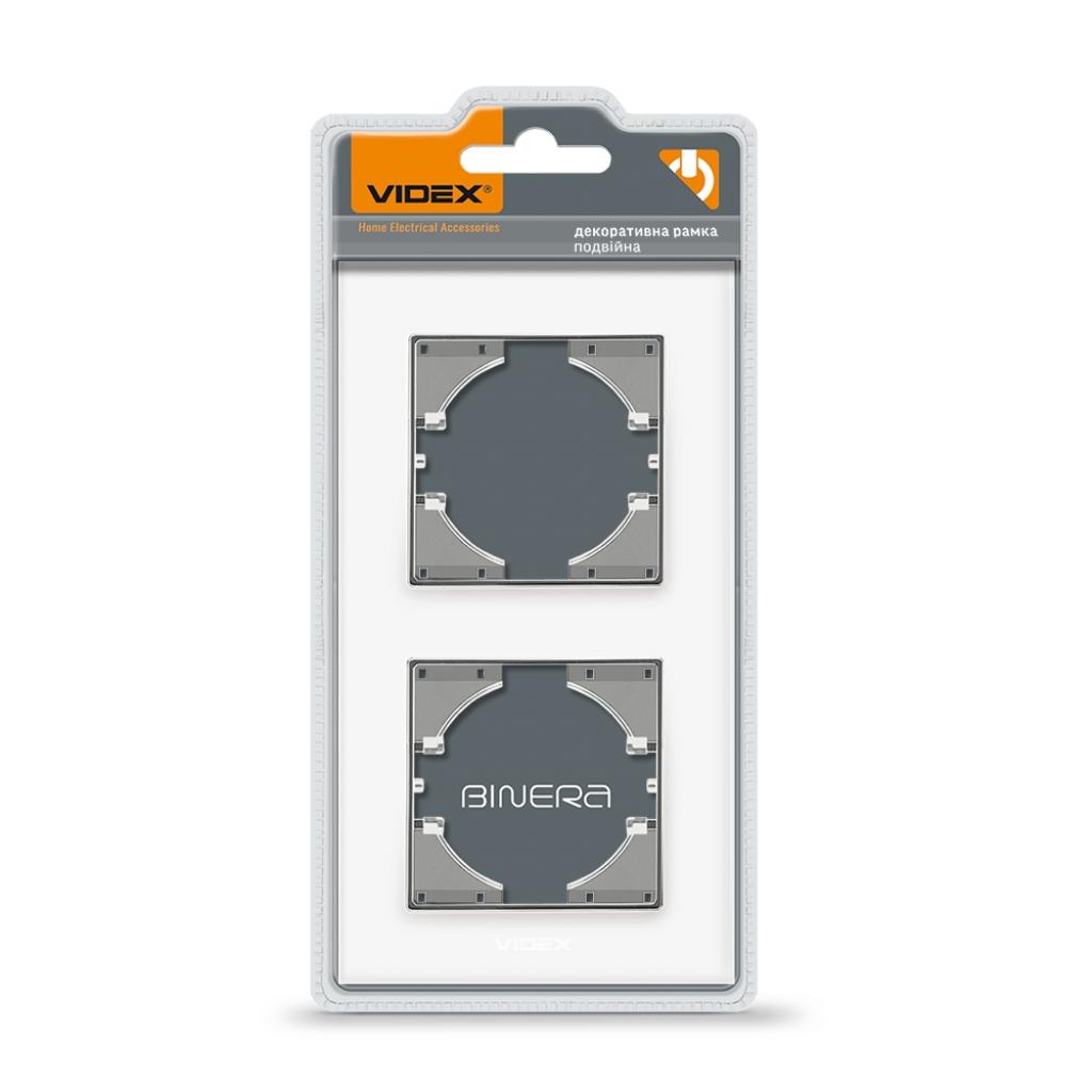 Рамка Videx BINERA біле скло 2 пости вертикаль (VF-BNFRG2V-W) - изображение 2