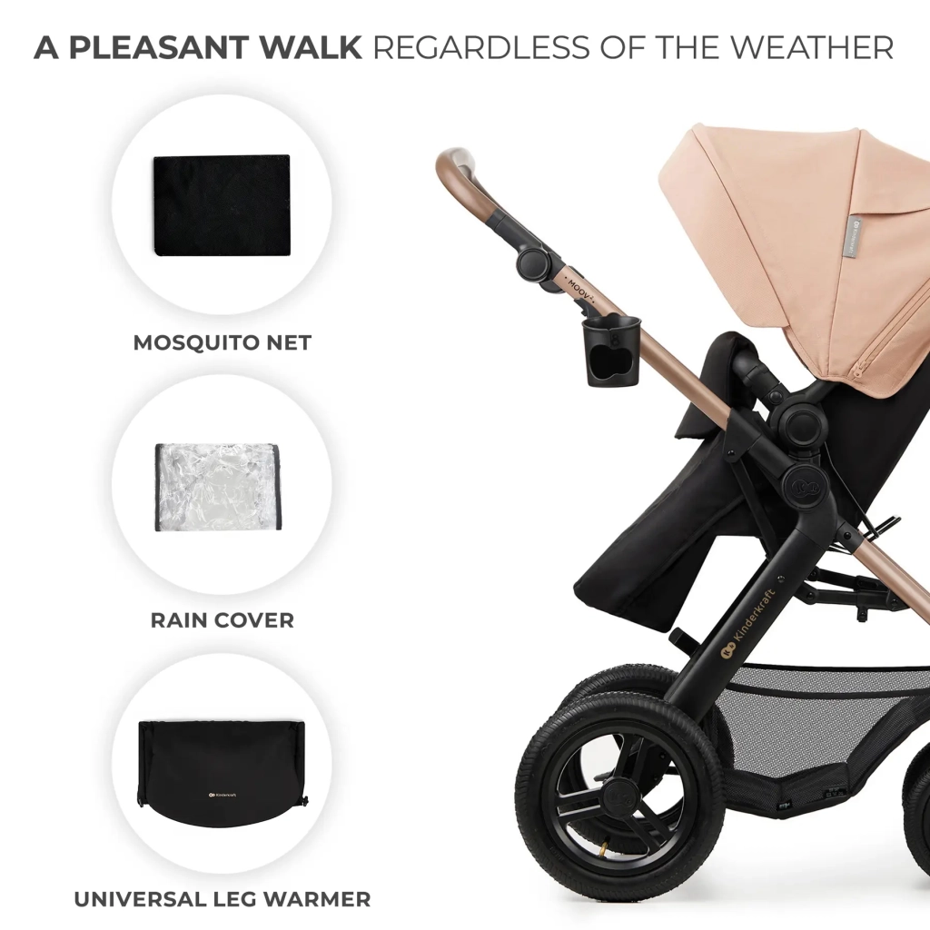 Коляска Kinderkraft 3 в 1 Moov 2 Air Sand Beige (KSMOOV02BEG0000) (5902533925773) - зображення 11