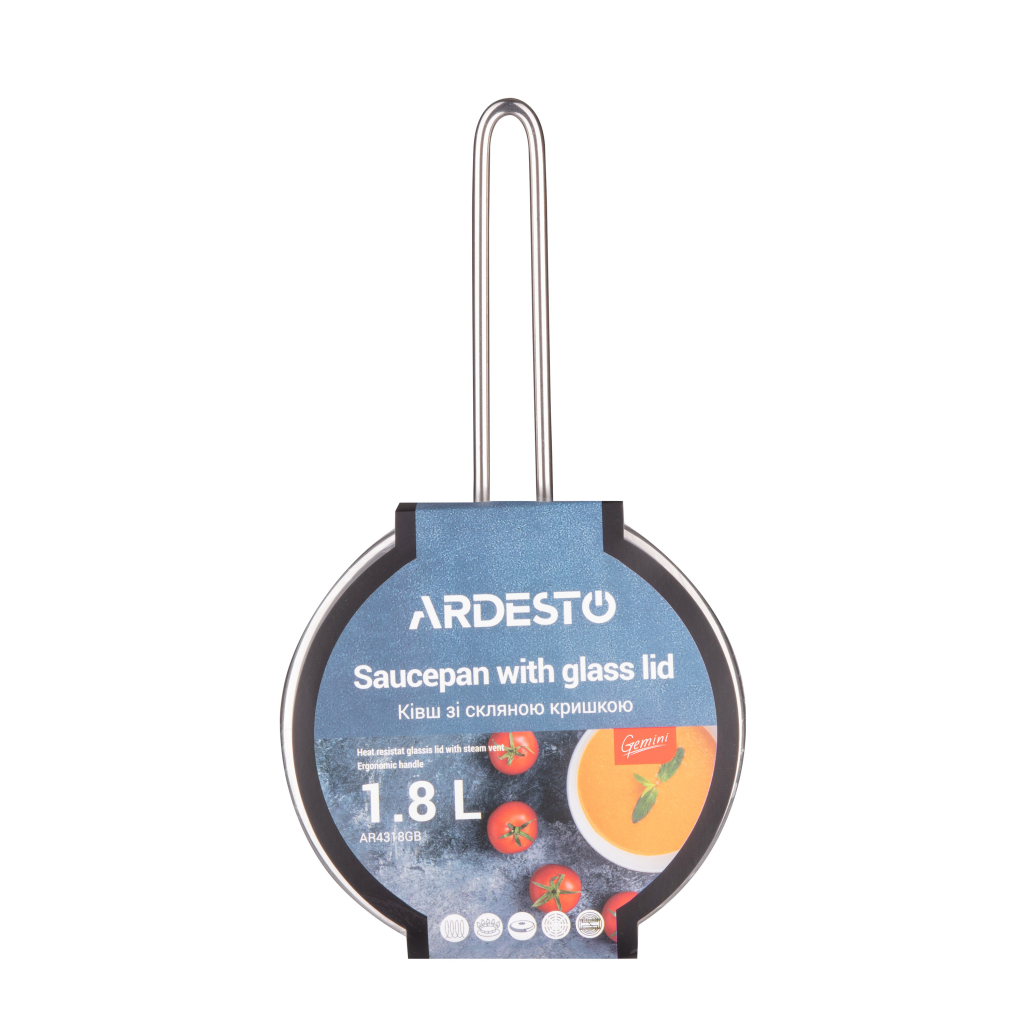 Ківш Ardesto Gemini Liguria, 1.8л, нержавіюча сталь (AR4318GB) - зображення 3