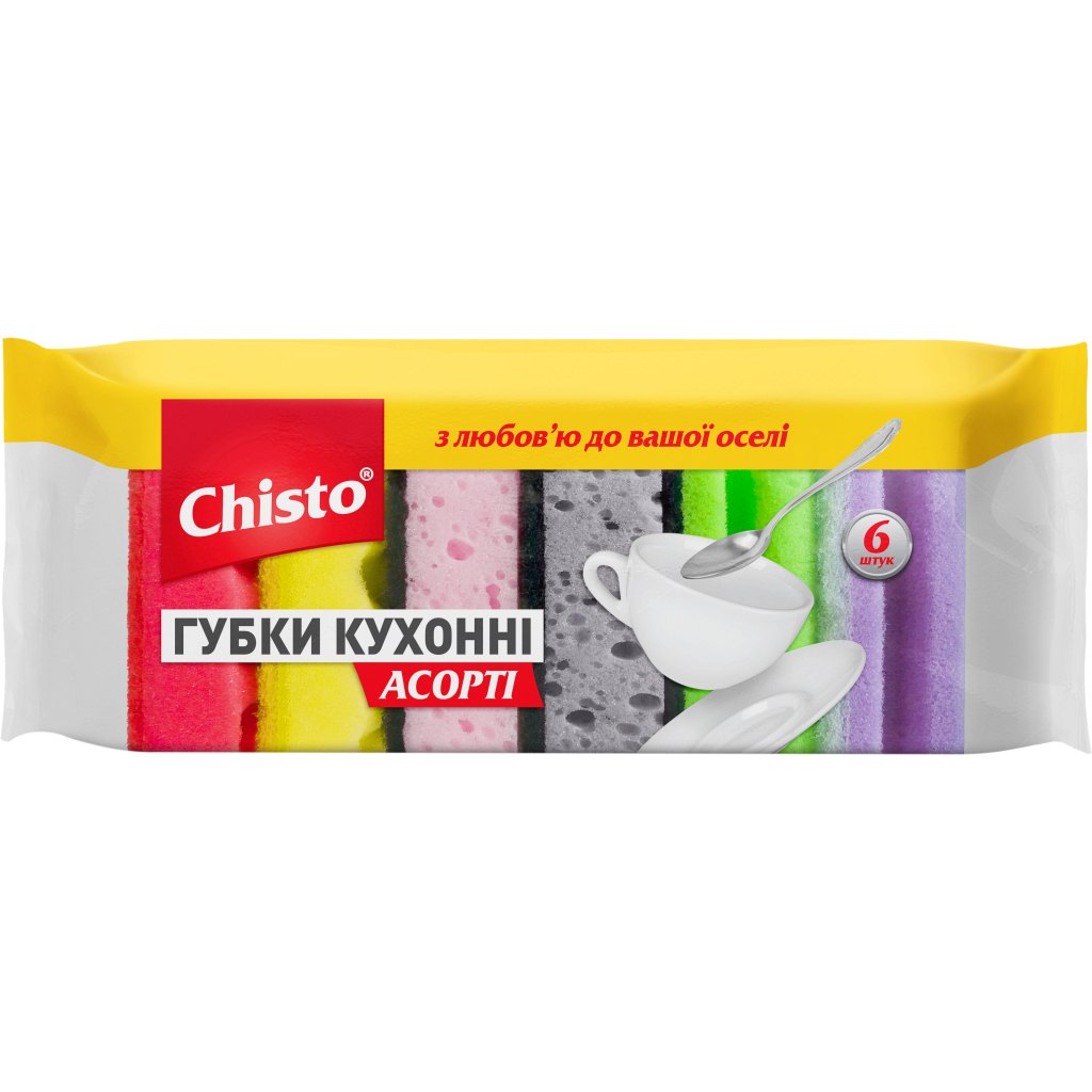 Губки кухонні Chisto Асорті 6 шт. (4823098407454) - зображення 1