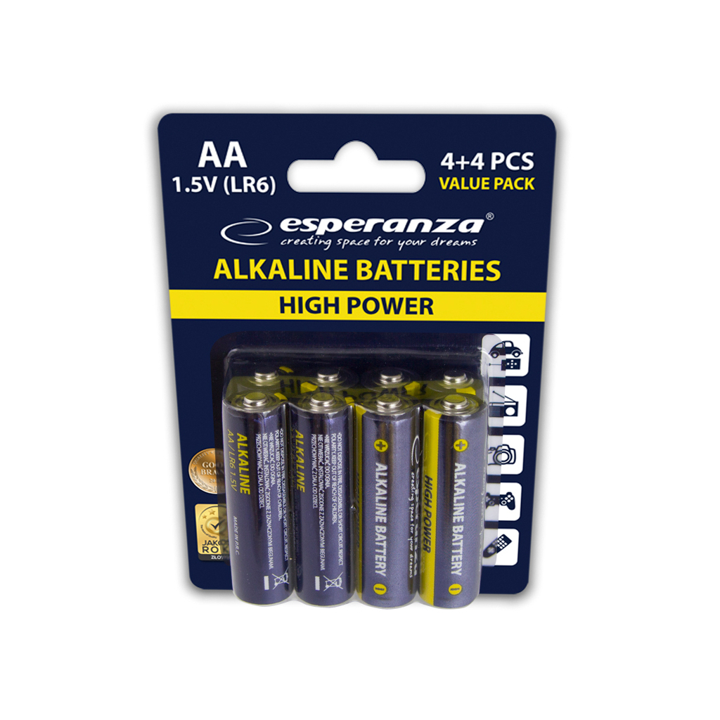 Батарейка Esperanza AA LR6 Alkaline * 8 (EZB103) - зображення 2