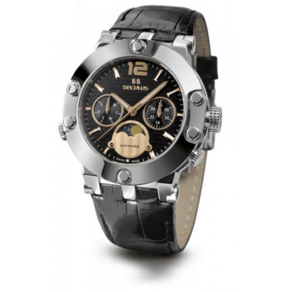 Наручний годинник Seculus 1690.5.706 black-rose, ss, black leather - зображення 1