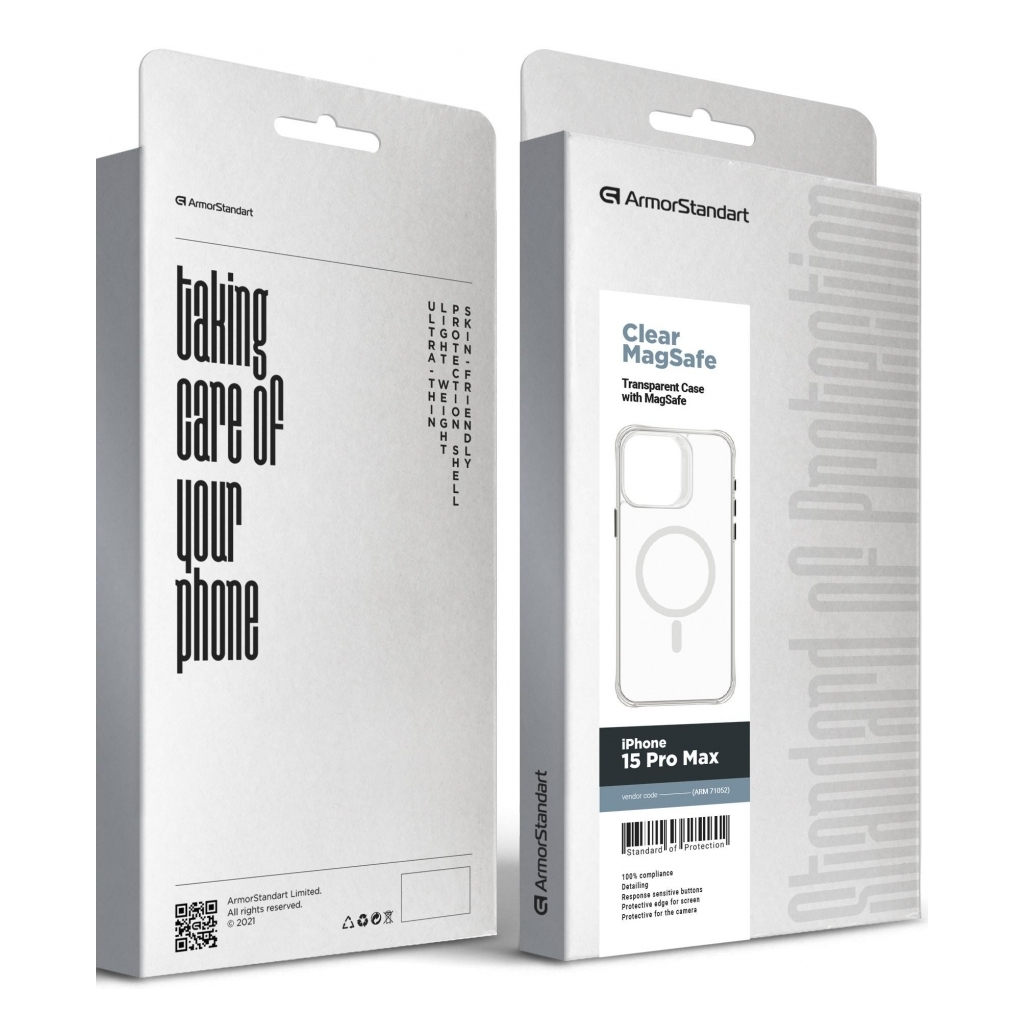Чохол до мобільного телефона Armorstandart Clear Magsafe Apple iPhone 15 Pro Max Tansparent (ARM71052) - зображення 6
