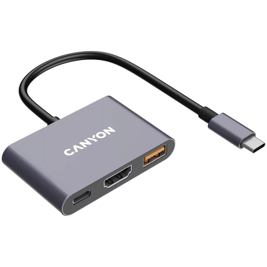 Концентратор Canyon hub DS-4 3in1 USB-C Grey (CNS-TDS4) - изображение 4