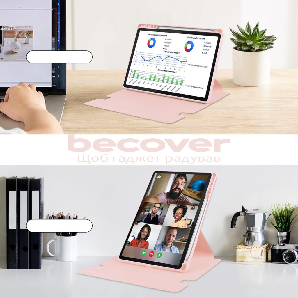 Чохол до планшета BeCover Keyboard 360° Rotatable Lenovo Tab M11 (2024) TB-TB330FU/Xiaoxin Pad 11 (2024) 11" Pink (711077) - зображення 7