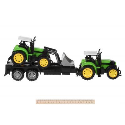 Спецтехніка Same Toy инерционный Super Combination Тягач желтый с трактором и бул (98-90Ut-2) - зображення 3