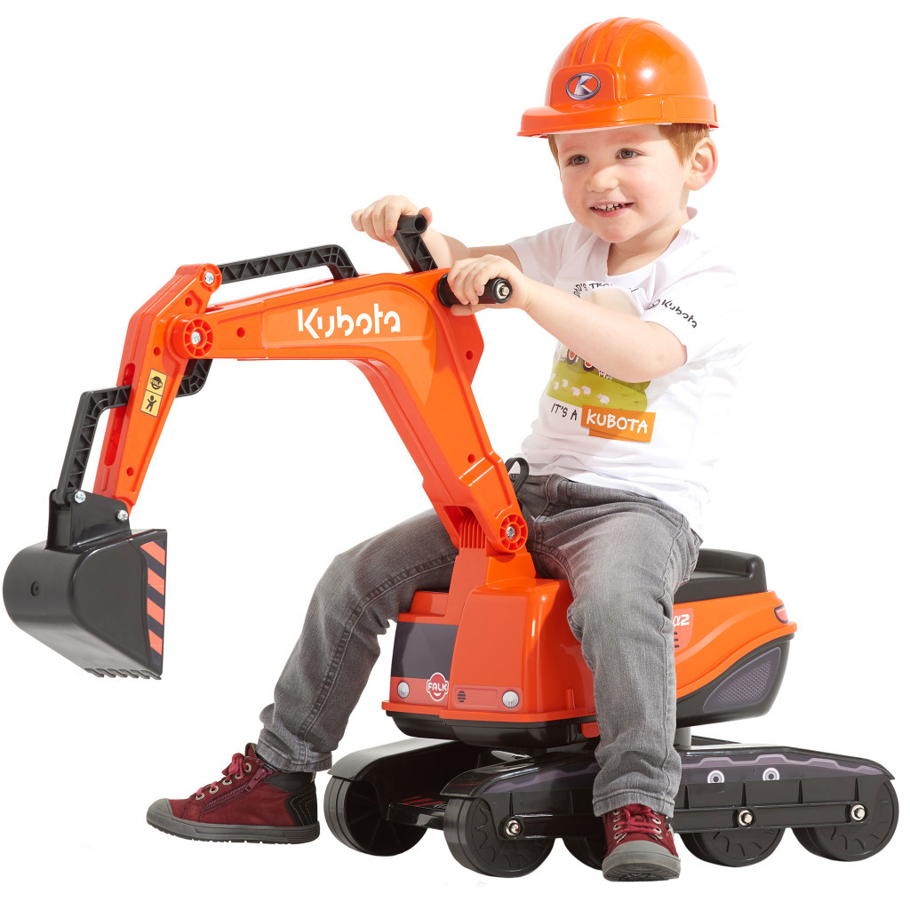 Чудомобіль Falk Kubota екскаватор з шоломом, помаранчевий (122) - зображення 2