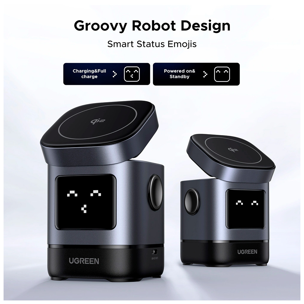 Зарядний пристрій UGREEN 2-in-1 wireless iPhone + AirPods W709 gray (45775) - зображення 8