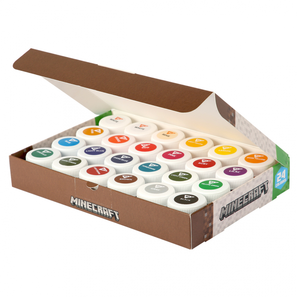 Гуашеві фарби Yes Minecraft 24 кольорів по 20 мл (230409) - изображение 2