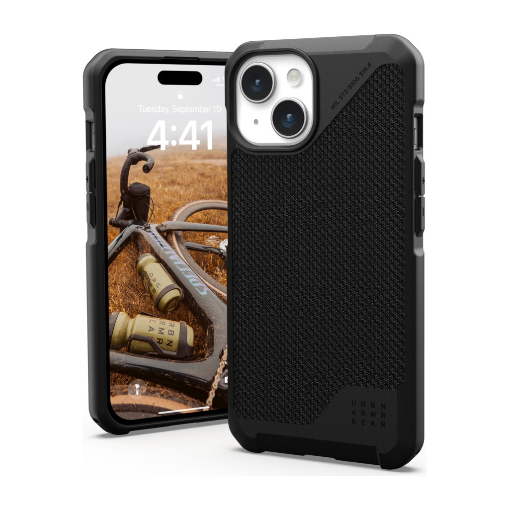 Чохол до мобільного телефона UAG Apple iPhone 15 Metropolis LT Magsafe, Kevlar Black (114315113940) - зображення 10