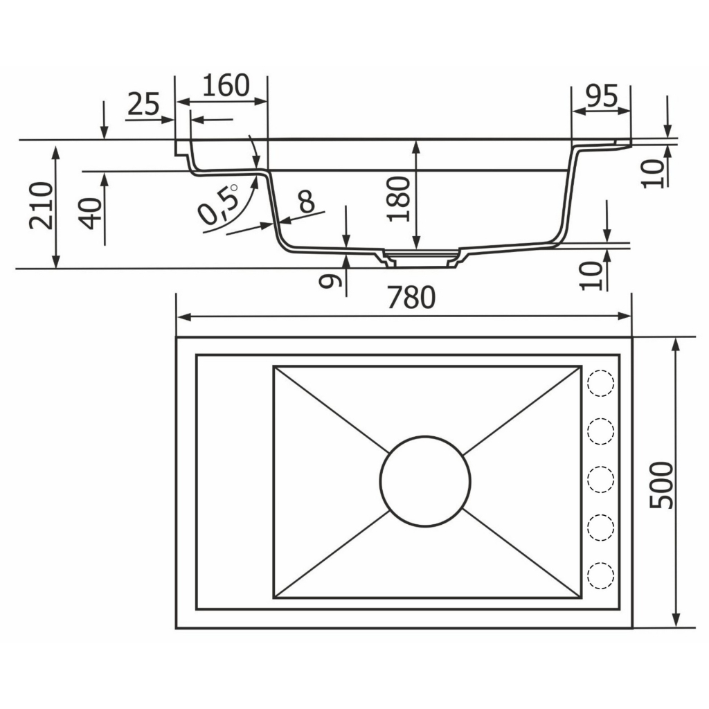 Мийка кухонна GRANADO Optimal Artes black shine (+ змішувач Badalona LUX inox + дозатор Redondo inox + ко (ksg1201) - зображення 11
