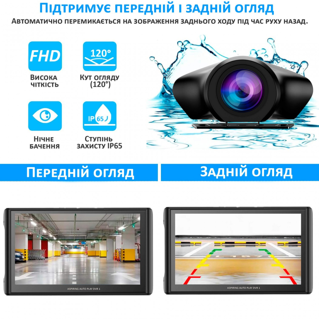Автомобільний монітор Aspiring Auto Play DVR 1, Magnet, CarPlay, Android auto - зображення 10