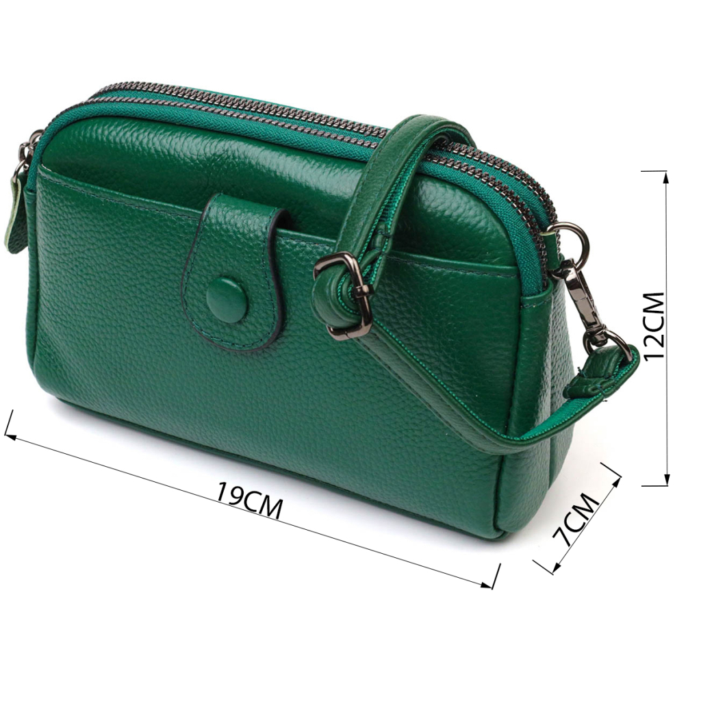 Сумка Vintage З натуральної шкіри Зелена (22101) - зображення 3