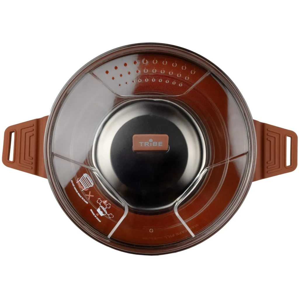 Котел туристичний Tribe Collapsible Pot 2,5 л силіконовий brown (T-FF-0025-brown) - зображення 4