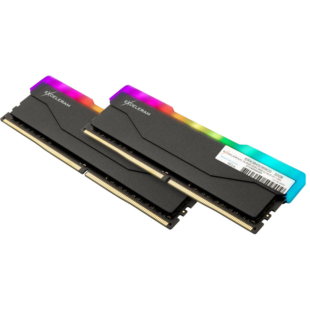 Модуль пам'яті для комп'ютера DDR4 32GB (2x16GB) 3600 MHz RGB X2 Series Black eXceleram (ERX2B432369CD) - зображення 2