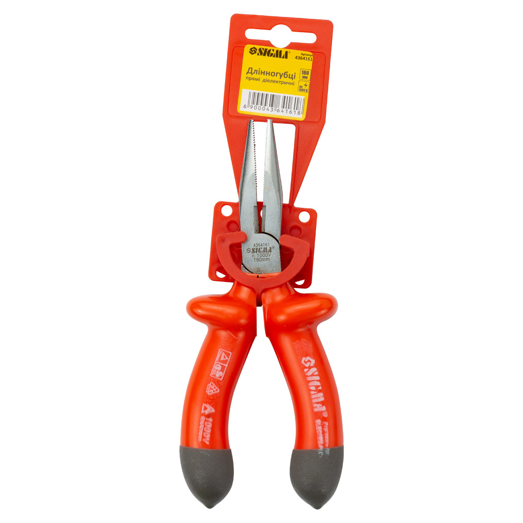 Плоскогубці Sigma довгогубці діелектричні прямі 160мм 1000В (4364161) - зображення 5
