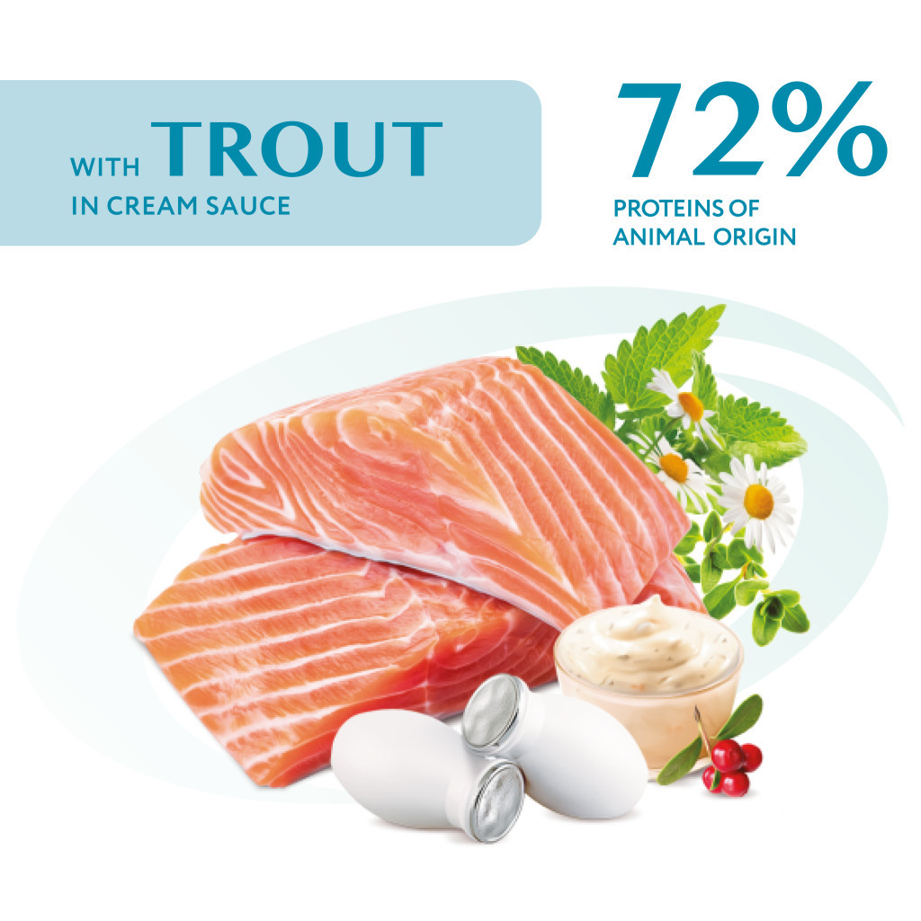 Вологий корм для кішок Optimeal з фореллю в кремовому соусі 85 г (4820215365864) - зображення 4