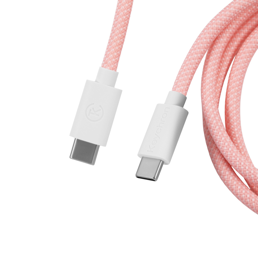 Дата кабель USB-C + USB A to USB-C 1.36m Coiled Aviator pink Keychron (CAB15_KEYCHRON) - зображення 2
