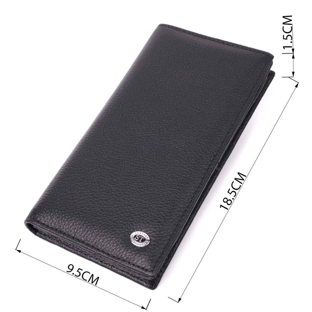 Гаманець ST Leather З натуральної шкіри Чорний (22538) - зображення 3