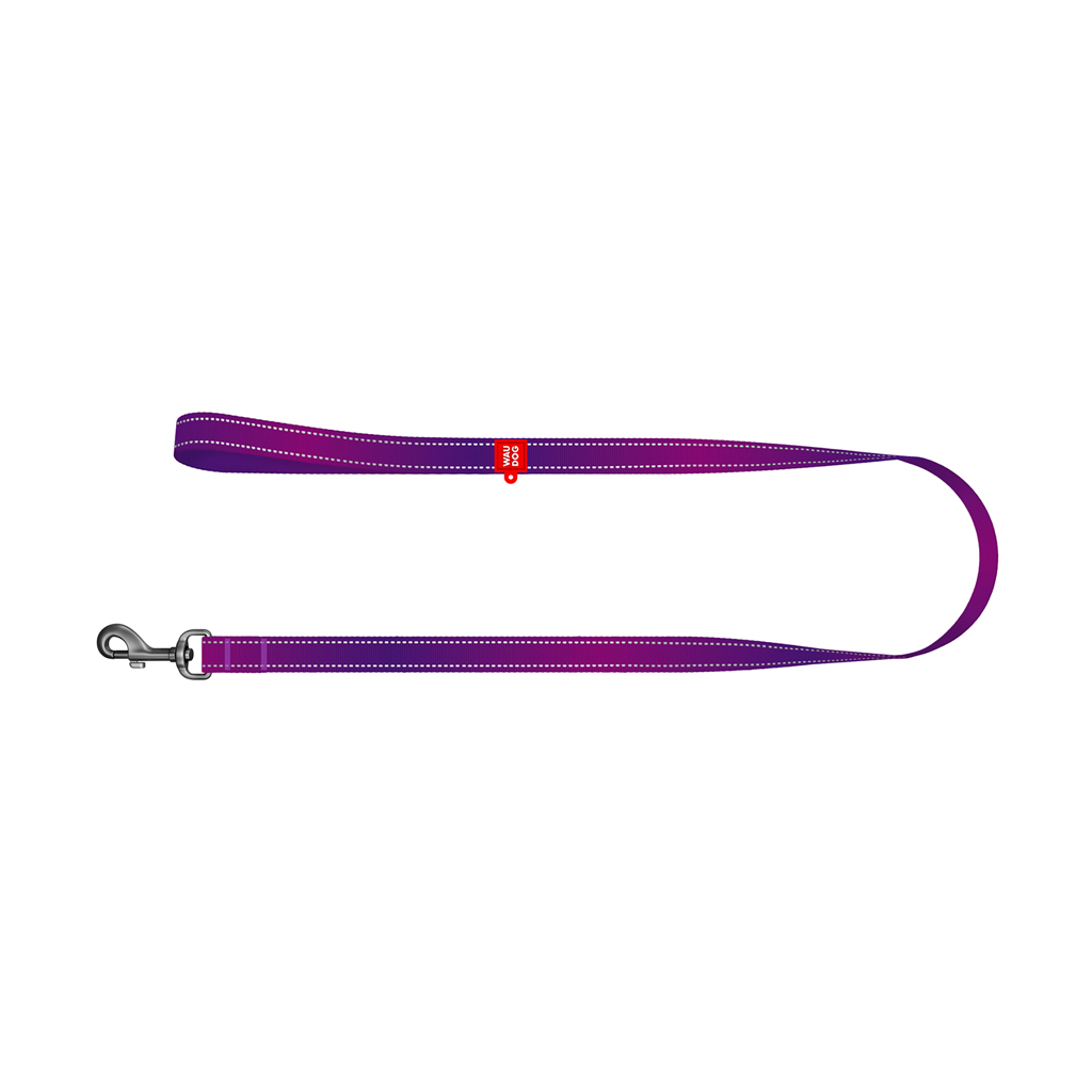 Повідець для собак WAUDOG Nylon Mono світловідбивний L-XXL 25 мм, 300 см, фіолетовий (46459) - зображення 2