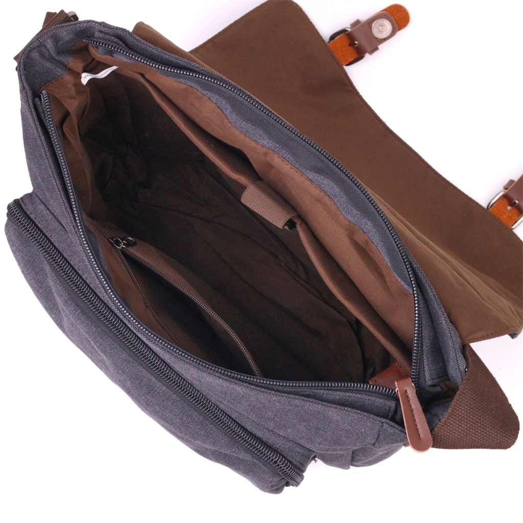 Сумка Vintage З клапаном текстильна Чорна (21240) - зображення 4