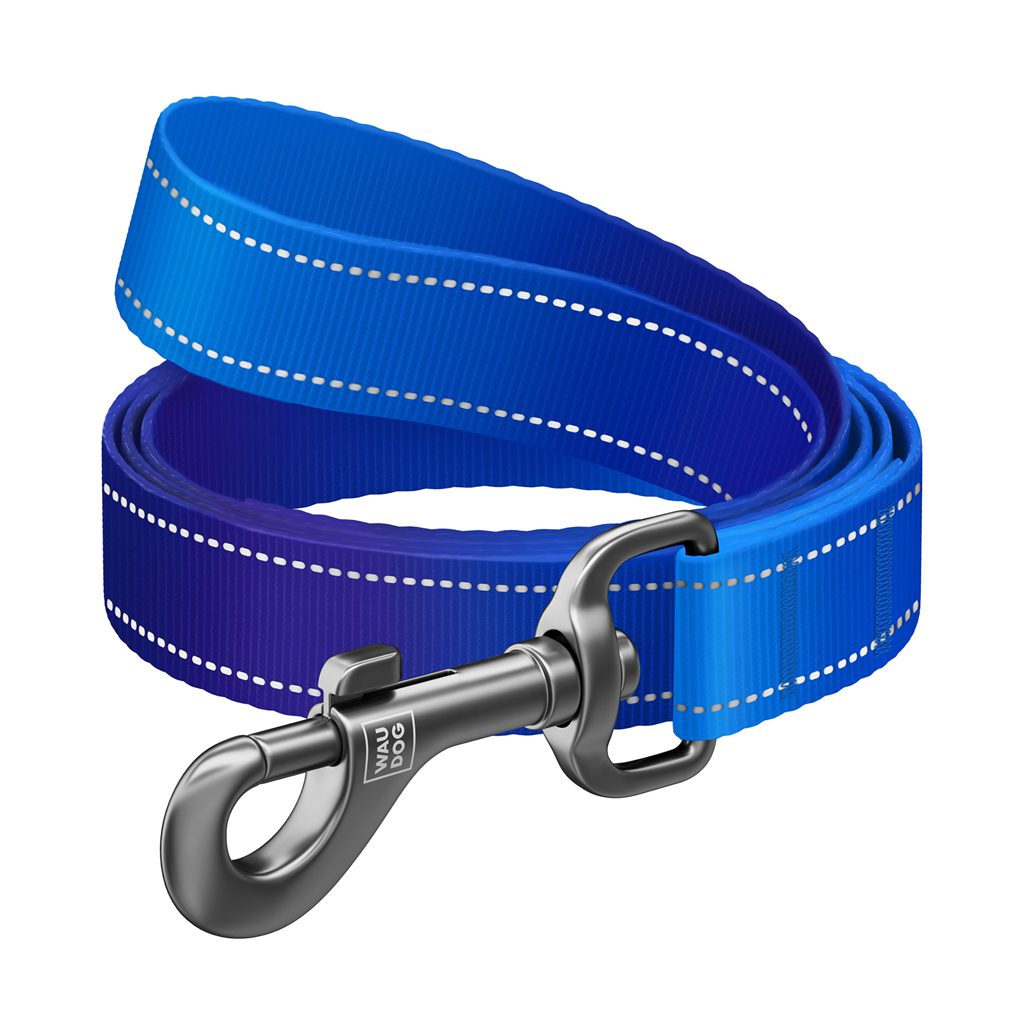 Повідець для собак WAUDOG Nylon Mono світловідбивний, S, Ш 15 мм, Д 200 см, синій (463512) - зображення 2