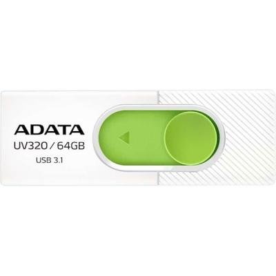 USB флеш накопичувач ADATA 64GB UV320 White/Green USB 3.1 (AUV320-64G-RWHGN) - зображення 1