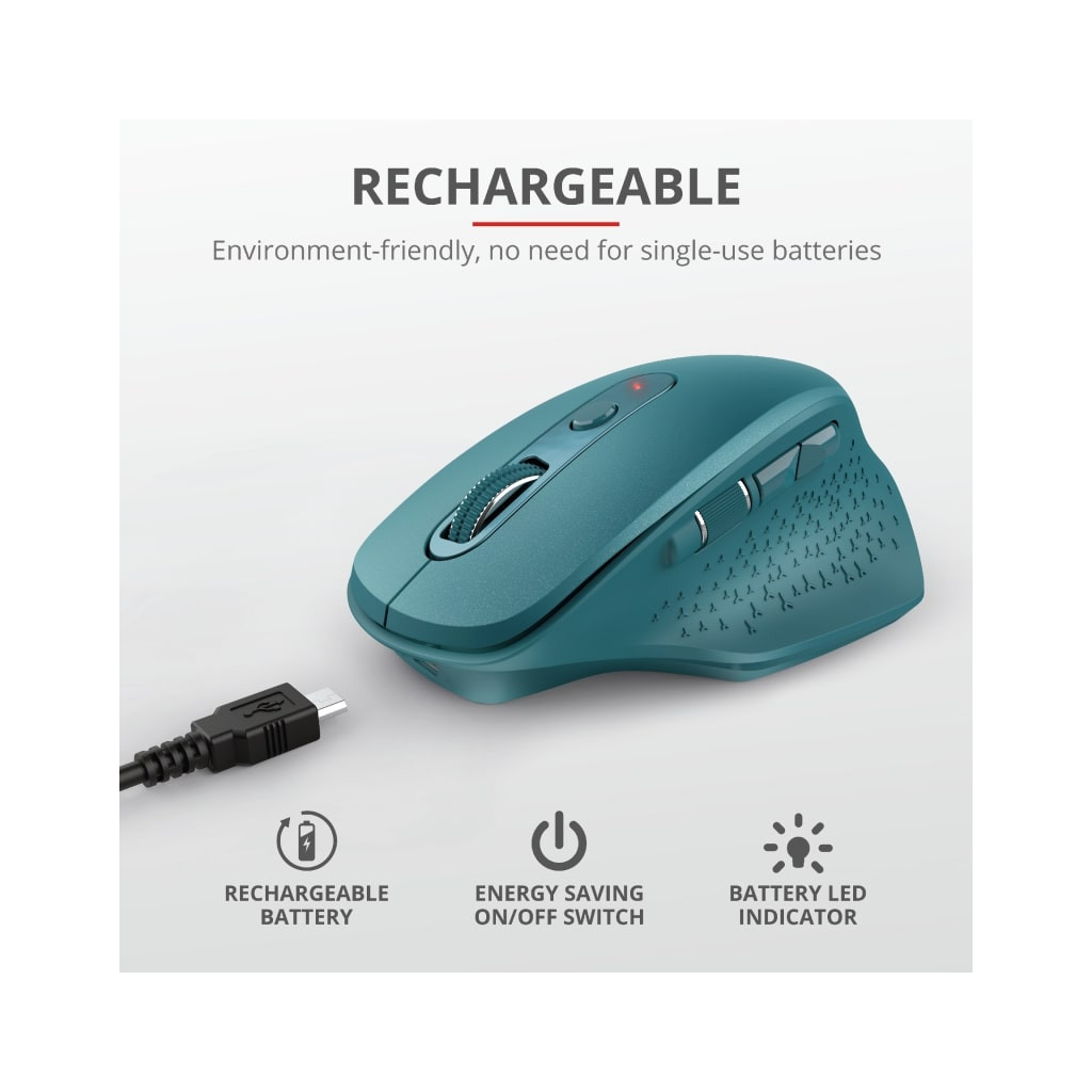 Мишка Trust Ozaa Rechargeable Wireless Blue (24034) - зображення 11