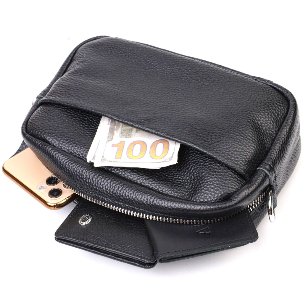 Сумка Vintage Жіноча на плече з натуральної шкіри Чорна (22123) - зображення 8