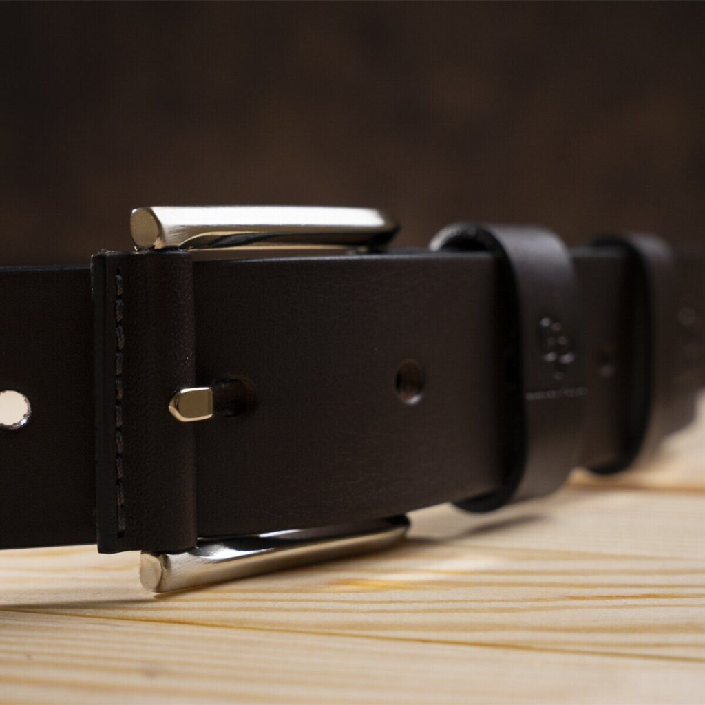 Ремінь Grande Pelle Джинсовий ремінь з натуральної шкіри Коричневий (00910) - зображення 7