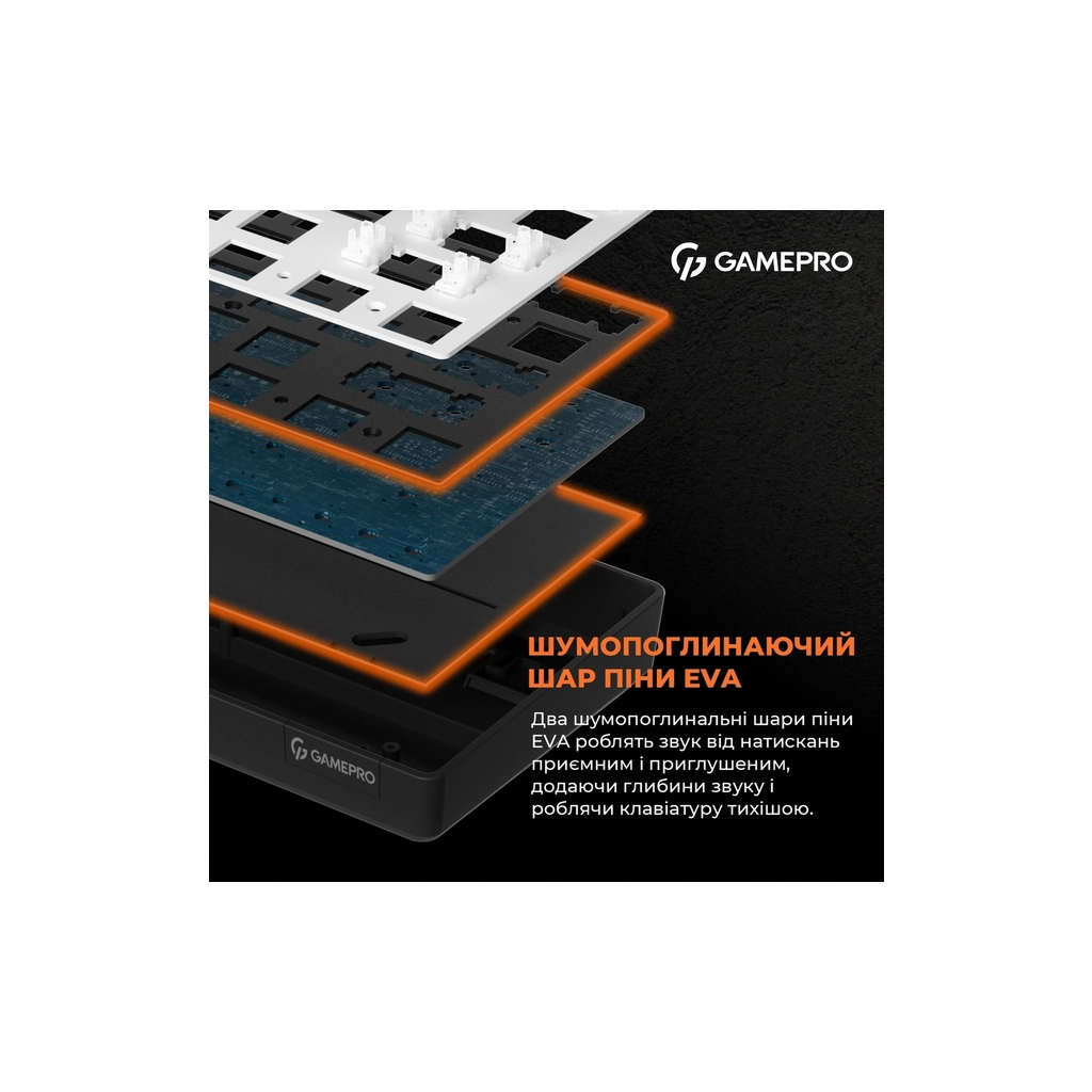 Клавіатура GamePro MK130G Pro Outemu Red Switch Hot-Swap 60 RGB USB/Wireless/Bluetooth Black (MK130G Pro) - изображение 8