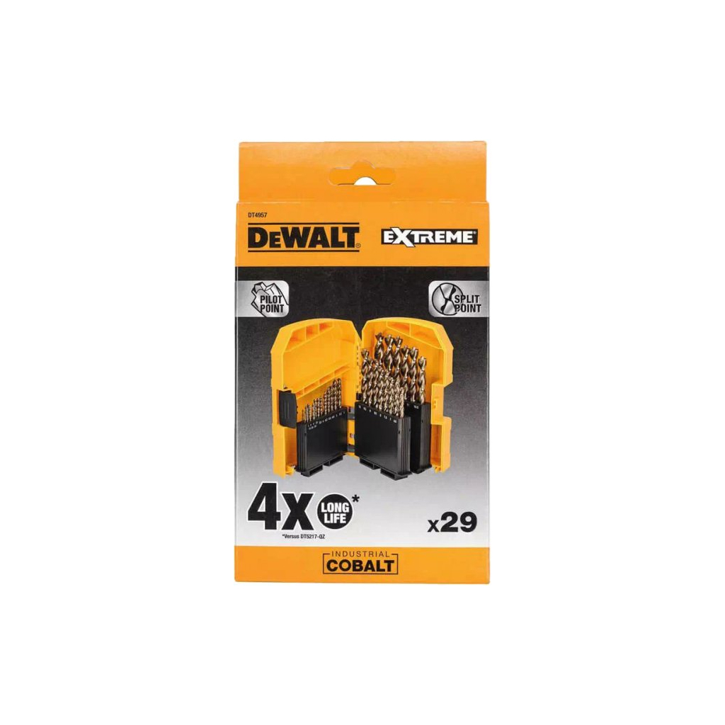 Набір свердл DeWALT по металу EXTREME INDUSTRIAL COBALT,HSS- Co, d=1-13 мм, 29 ш (DT4957) - зображення 2