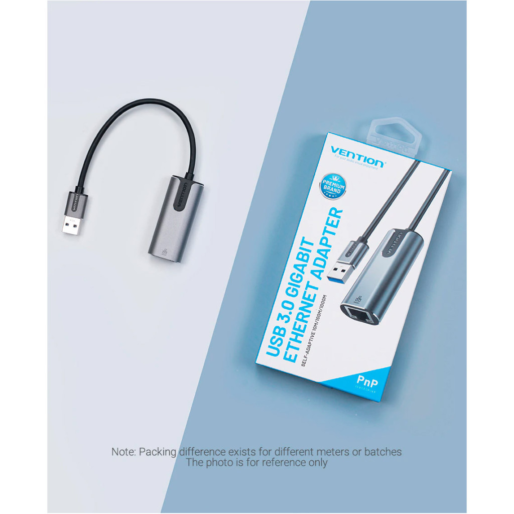 Перехідник USB 3.0 to Ethernet RJ45 1000Mb Aluminum black Vention (CEWHB) - изображение 12