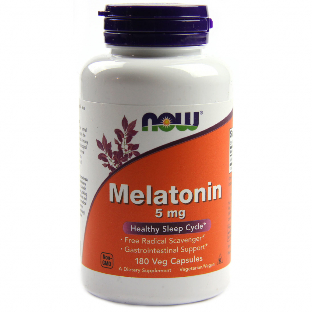 Амінокислота Now Foods Мелатонін, Melatonin, 5 мг, 180 капсул (NOW-03556) - зображення 1