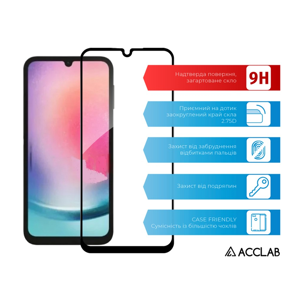 Скло захисне ACCLAB Full Glue Samsung A24 5G (1283126573682) - зображення 2