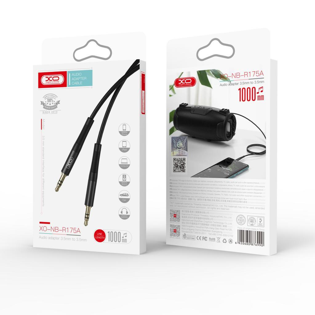 Кабель мультимедійний 3.5mm M to 3.5mm M 1.0m black XO (NBR175A-BK) - изображение 3