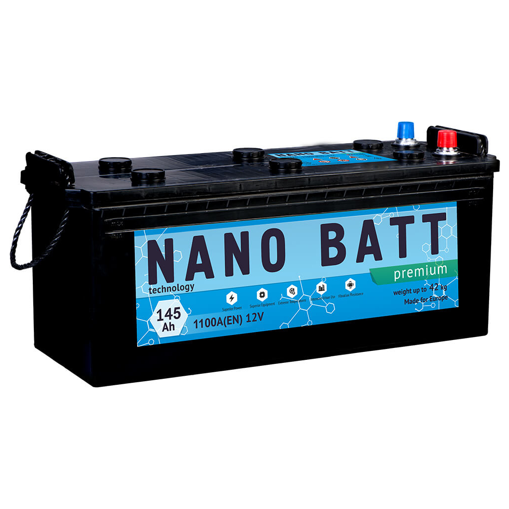 Акумулятор автомобільний NANO BATT Premium - 145 (евробанка) - зображення 1