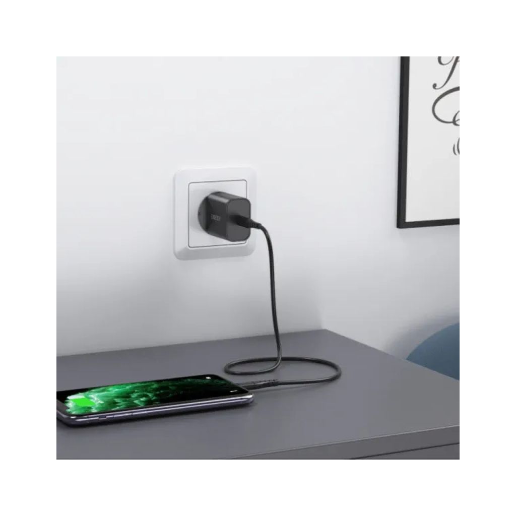 Зарядний пристрій Choetech 1xUSB 20W (1 USB-C) PD matte wall charger black (Q5004-EU-BK) - зображення 6