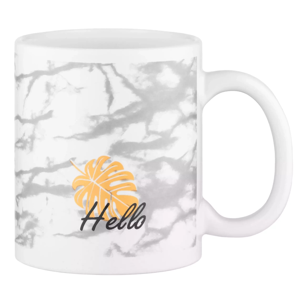 Чашка Ardesto Hello, 330мл, кераміка, біло-сіра (AR3048WG) - зображення 1