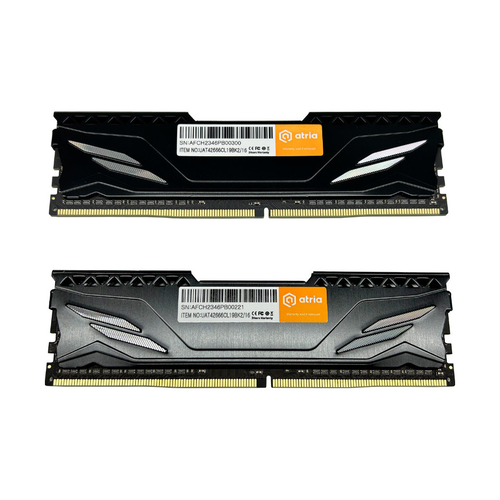 Модуль пам'яті для комп'ютера DDR4 16GB (2x8GB) 2666 MHz Fly Black ATRIA (UAT42666CL19BK2/16) - зображення 2