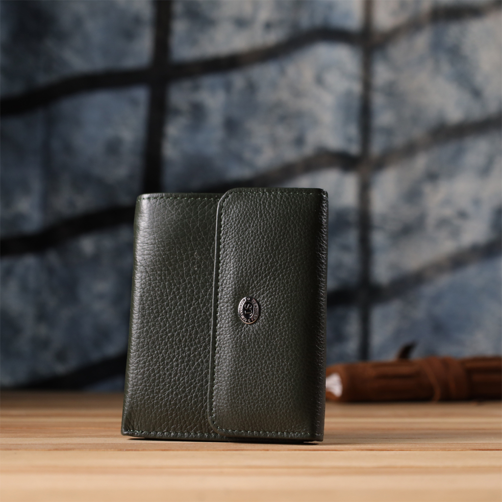 Гаманець ST Leather З натуральної шкіри Зелений (23074) - зображення 9