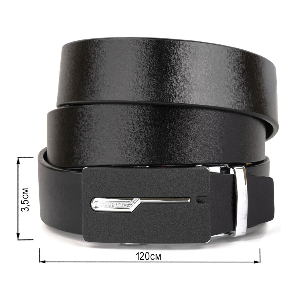 Ремінь Vintage Чоловічий з матовою пряжкою Чорний (20335) - зображення 3