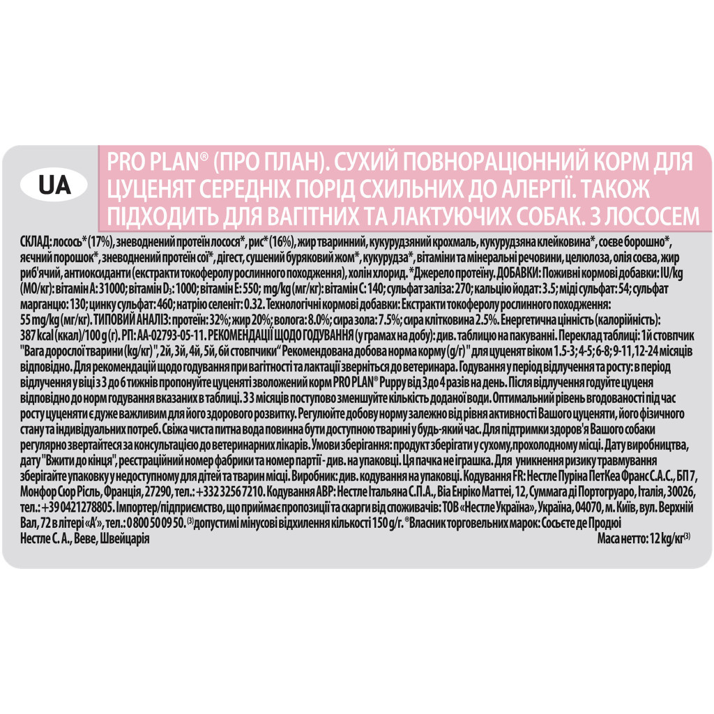 Сухий корм для собак Purina Pro Plan Dog Medium Puppy з лососем і рисом 12 кг (7613035120389) - зображення 5